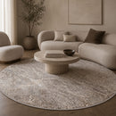 Brown Viscose Round Carpet | Vical Home Ginale
