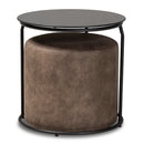 Black End Table Ottoman Set | Bali Loom Kira | Oroatrade.com