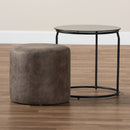 Black End Table Ottoman Set | Bali Loom Kira | Oroatrade.com