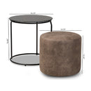 Black End Table Ottoman Set | Bali Loom Kira | Oroatrade.com