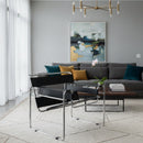 Chrome Framed Leather Inspired Accent Chair | Bali Loom Jericho | Oroatrade.com