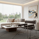 Chrome Framed Leather Inspired Accent Chair | Bali Loom Jericho | Oroatrade.com