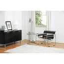 Chrome Framed Leather Inspired Accent Chair | Bali Loom Jericho | Oroatrade.com