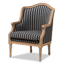 Striped Traditional French Accent Chair | Bali Loom Charlemagne | Oroatrade.com