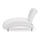 White Leather Inspired Chaise Lounge | Bali Loom Pease | Oroatrade.com