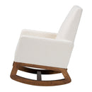 White Boucle Rocking Chair | Bali Loom Yashiya | Oroatrade.com