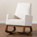 White Boucle Rocking Chair | Bali Loom Yashiya | Oroatrade.com
