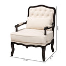 Cream Tufted French Accent Chair | Bali Loom Dion | Oroatrade.com