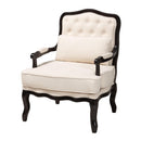 Cream Tufted French Accent Chair | Bali Loom Dion | Oroatrade.com