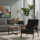 Panel Stitched Leather Inspired Lounge Chair | Bali Loom Nikko | Oroatrade.com