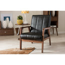 Panel Stitched Leather Inspired Lounge Chair | Bali Loom Nikko | Oroatrade.com