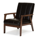 Panel Stitched Leather Inspired Lounge Chair | Bali Loom Nikko | Oroatrade.com