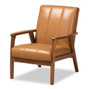 Tan Leather Effect Lounge Chair | Bali Loom Nikko | Oroatrade.com