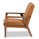 Tan Leather Effect Lounge Chair | Bali Loom Nikko | Oroatrade.com