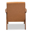Tan Leather Effect Lounge Chair | Bali Loom Nikko | Oroatrade.com