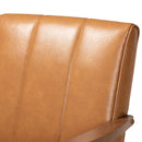 Tan Leather Effect Lounge Chair | Bali Loom Nikko | Oroatrade.com