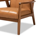 Tan Leather Effect Lounge Chair | Bali Loom Nikko | Oroatrade.com