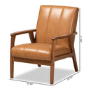 Tan Leather Effect Lounge Chair | Bali Loom Nikko | Oroatrade.com