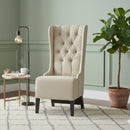 Beige Linen High Back Accent Chair | Bali Loom Vincent | Oroatrade.com
