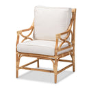 Hospitality furniture - White Padded Rattan Accent Chair - www.oroatrade.com