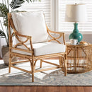 Hospitality furniture - White Padded Rattan Accent Chair - www.oroatrade.com