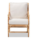 Hospitality furniture - White Padded Rattan Accent Chair - www.oroatrade.com