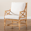 Hospitality furniture - White Padded Rattan Accent Chair - www.oroatrade.com