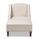 Beige Nailhead Trimmed Chaise Lounge | Bali Loom Leonie | Oroatrade.com