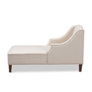 Beige Nailhead Trimmed Chaise Lounge | Bali Loom Leonie | Oroatrade.com