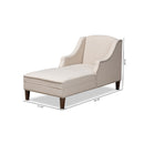 Beige Nailhead Trimmed Chaise Lounge | Bali Loom Leonie | Oroatrade.com