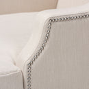 Beige Nailhead Trimmed Chaise Lounge | Bali Loom Leonie | Oroatrade.com
