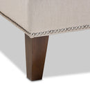 Beige Nailhead Trimmed Chaise Lounge | Bali Loom Leonie | Oroatrade.com