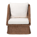 Brown Braided Rattan Accent Chair | Bali Loom Derris | Oroatrade.com