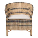 Striped Rattan Curved Accent Chair | Bali Loom Elda | Oroatrade.com