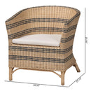 Striped Rattan Curved Accent Chair | Bali Loom Elda | Oroatrade.com
