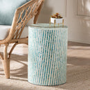 Blue Mother Of Pearl End Table | Bali Loom Draven | Oroatrade.com