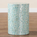 Blue Mother Of Pearl End Table | Bali Loom Draven | Oroatrade.com