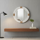 White Woven Round Mirror | Novi Living Makya