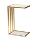 Gold C Shaped Marble End Table | Bali Loom Parkin | Oroatrade.com