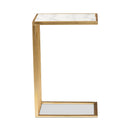 Gold C Shaped Marble End Table | Bali Loom Parkin | Oroatrade.com