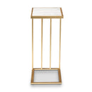 Gold C Shaped Marble End Table | Bali Loom Parkin | Oroatrade.com