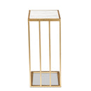 Gold C Shaped Marble End Table | Bali Loom Parkin | Oroatrade.com