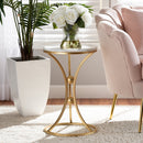 Gold Concave Marble End Table | Bali Loom Tarmon | Oroatrade.com