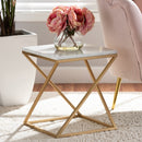Gold Framed Marble End Table | Bali Loom Hadley | Oroatrade.com