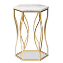 Hexagonal Marble End Table | Bali Loom Kalena | Oroatrade.com