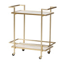Gold Framed Marble Wine Cart | Bali Loom Louise | Oroatrade.com