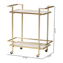 Gold Framed Marble Wine Cart | Bali Loom Louise | Oroatrade.com