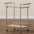 Gold Framed Marble Wine Cart | Bali Loom Louise | Oroatrade.com