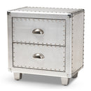Silver Industrial 2 Drawer End Table | Bali Loom Davet | Oroatrade.com
