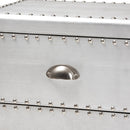 Silver Industrial 2 Drawer End Table | Bali Loom Davet | Oroatrade.com